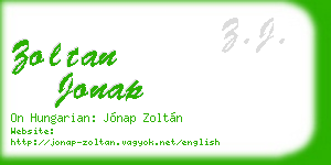zoltan jonap business card